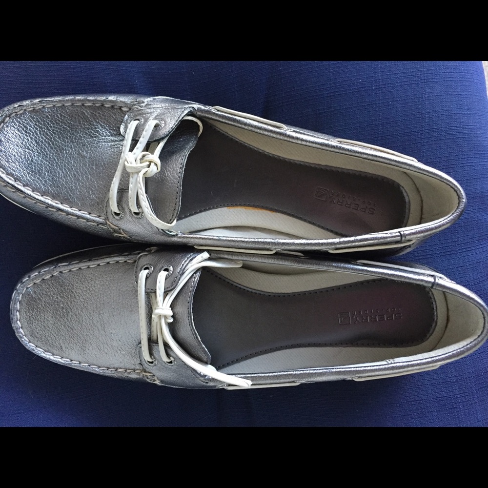 Sperry “Angelfish” Topsiders Pewter Metallic